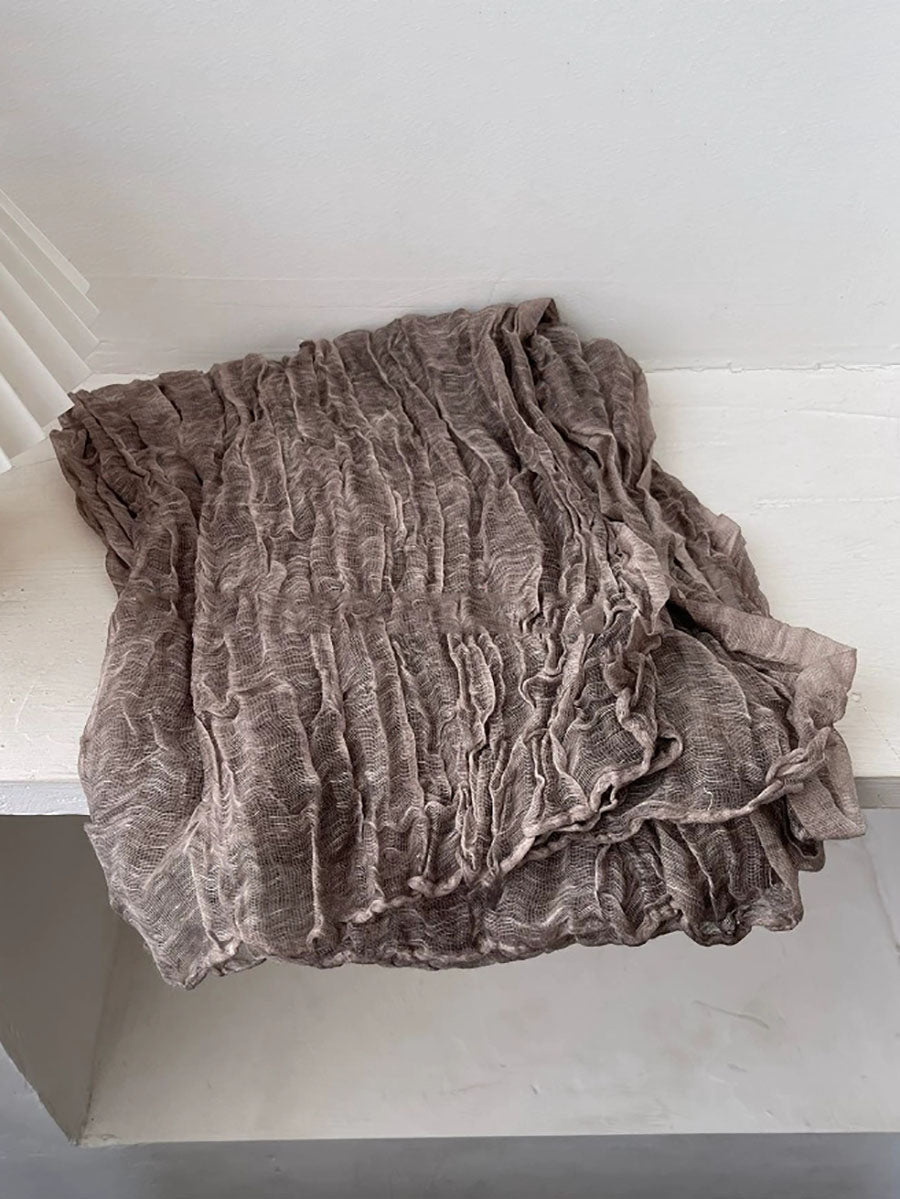 Women Literary Ethnic Pleated Shawl Scarf