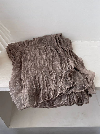Women Literary Ethnic Pleated Shawl Scarf
