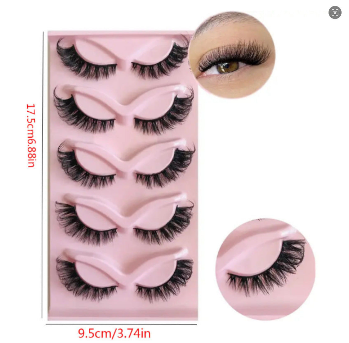 Cat Pattern False Eyelashes, 5 Pairs Made With Soft Artificial Fiber For Natural Look