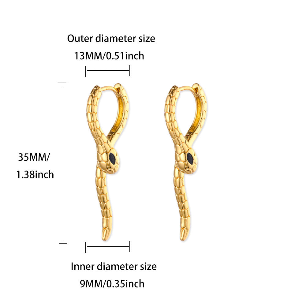 Geometric Waterproof Non Tarnish Earrings For Women, Copper With 18K Real Gold Plated PVD Coating And Zircon Inlay