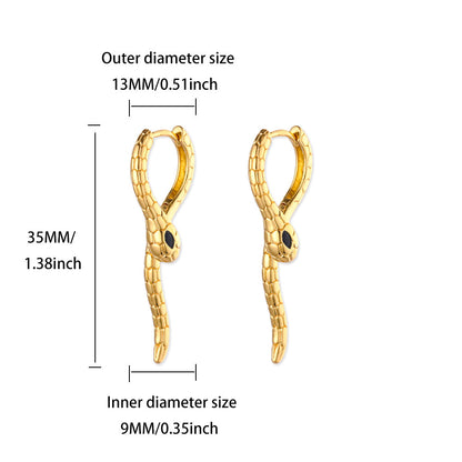 Geometric Waterproof Non Tarnish Earrings For Women, Copper With 18K Real Gold Plated PVD Coating And Zircon Inlay