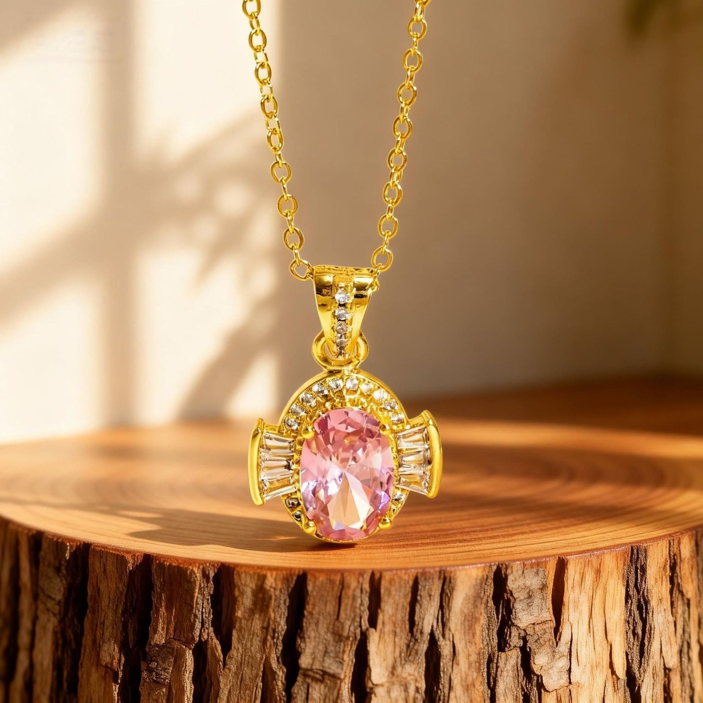 Round Necklace For Elegant Style In Golden Color