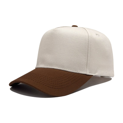 Cotton Baseball Cap With Curved Brim In Khaki, Suitable For Spring & Summer Adults