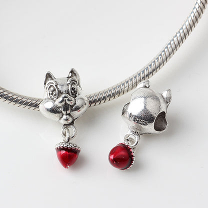 Cute Dog Alloy Beads For Jewelry Making With Electroplated Gold Finish, Perfect Jewelry Accessories