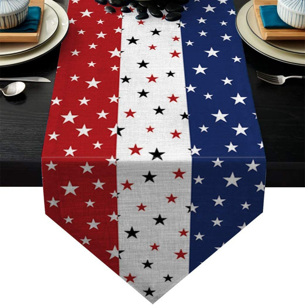 Independence Day Linen Tablecloth, Perfect For Festive Home Decor And Celebrations