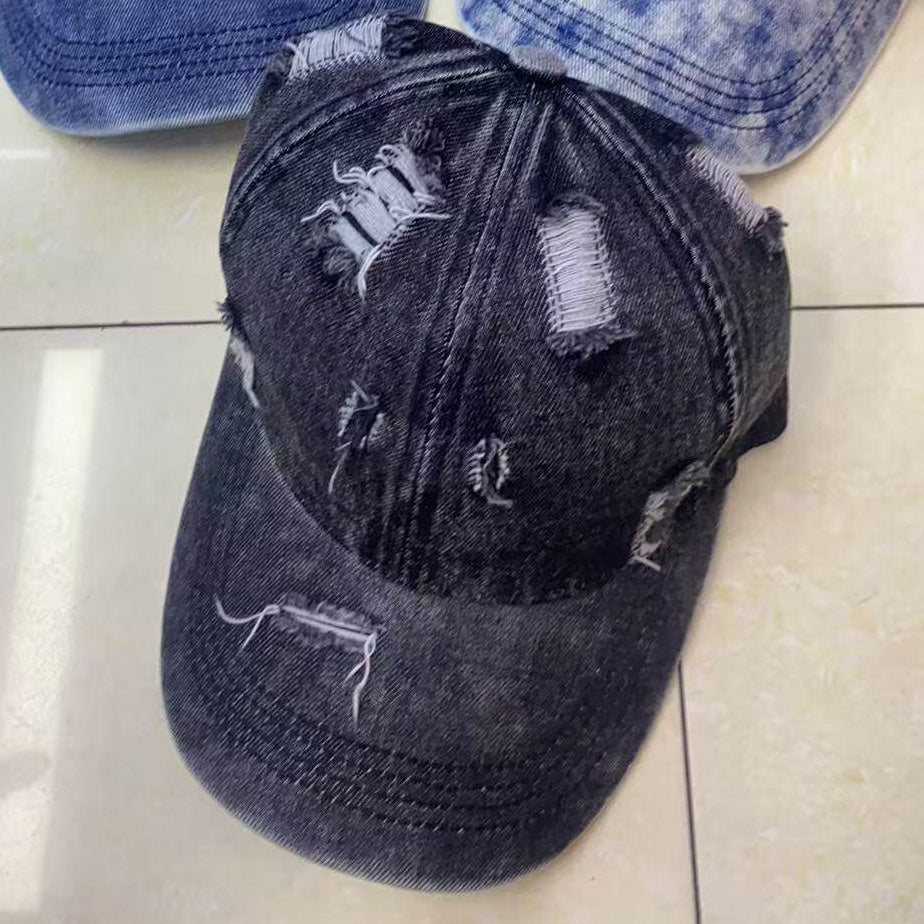 Baseball Cap With Curved Brim In Light Blue, Made Of Cotton, Suitable For Spring & Summer