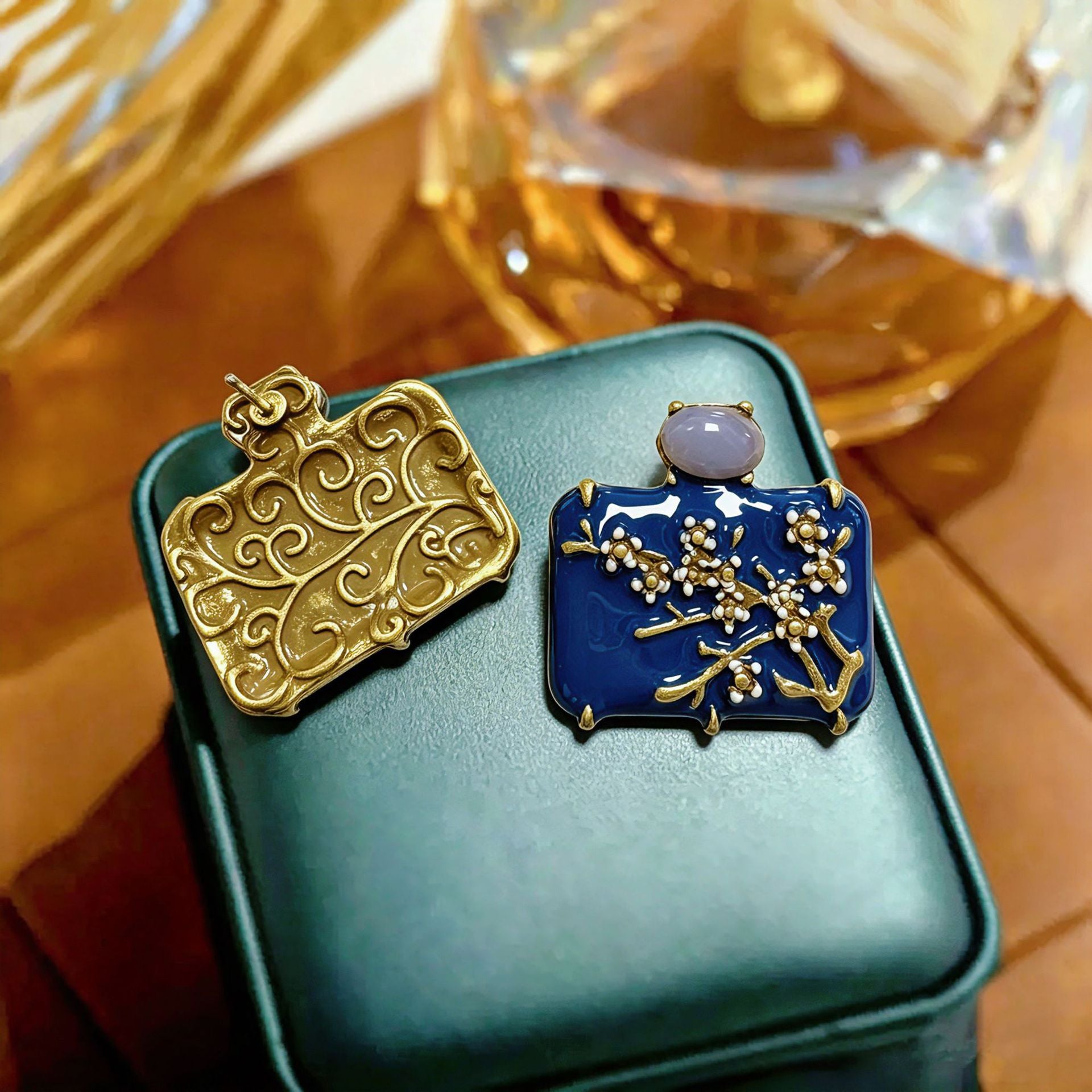 Petal Stud Earrings For Unisex Featuring Purple Enamel Design With 925 Sterling Silver Alloy Posts