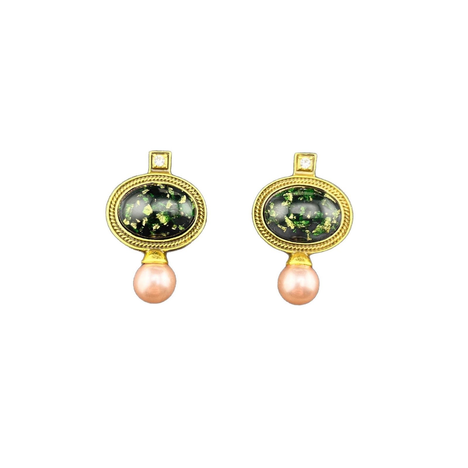 Digital Printing For Unisex Silver Alloy Stud Earrings With Resin Posts And Rhinestone Inlay