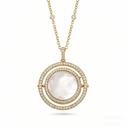 Round Glass Rotatable Necklace-Empty Box