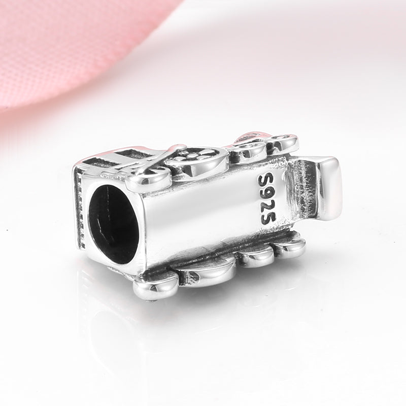 Motorcycle Pendant In 925 Sterling Silver With Electroplated 14K Real Gold Plating And Synthetic Zircon Inlay, 1 Piece