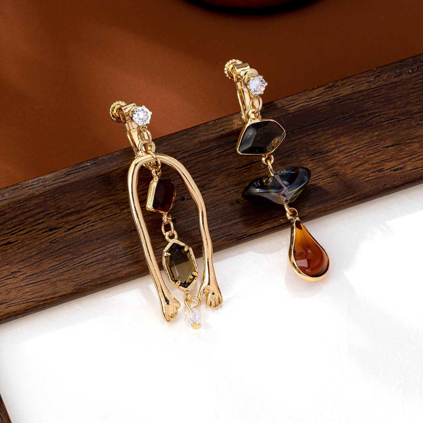 For Women Irregular Tassel Drop Earrings With 925 Sterling Silver Studs In Retro Style, Made Of Zinc Alloy