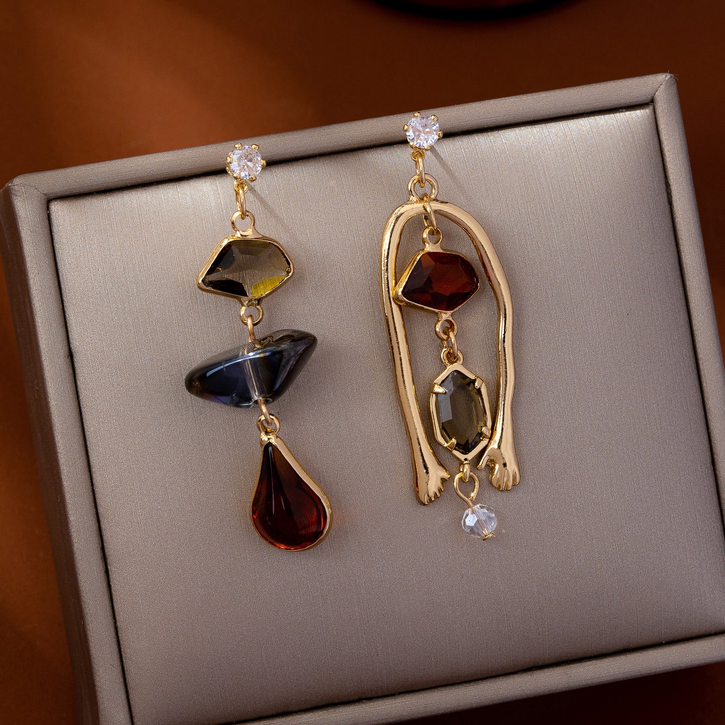 For Women Irregular Tassel Drop Earrings With 925 Sterling Silver Studs In Retro Style, Made Of Zinc Alloy