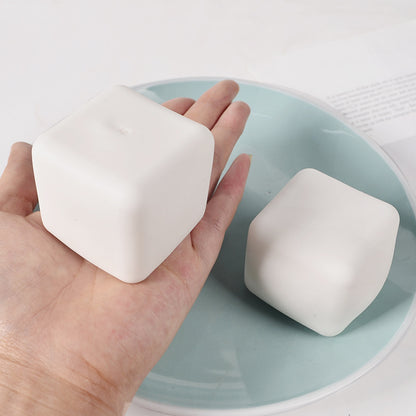 Square Squishy Toy Made Of Soft TPR Material In White, A Unique Novelty Toy For Stress Relief And Fun