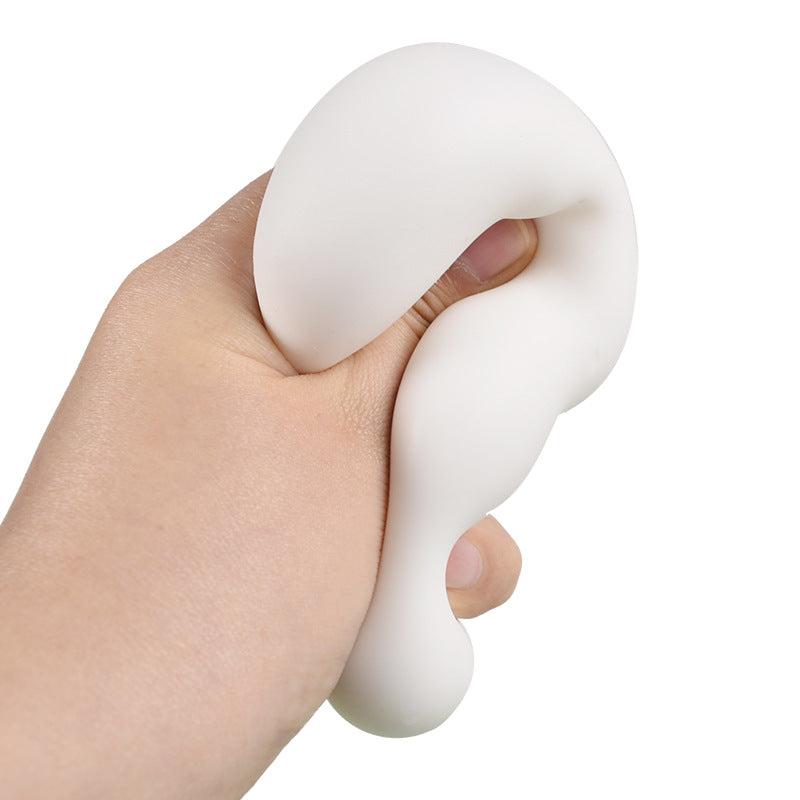 Square Squishy Toy Made Of Soft TPR Material In White, A Unique Novelty Toy For Stress Relief And Fun