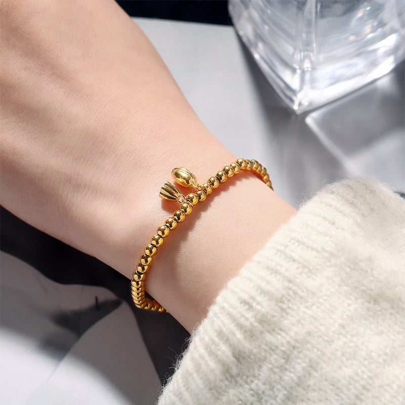 Lotus Waterproof Non Tarnish Bracelets For Women In Sweet Style With Titanium Steel Pendant And PVD Coated Stainless Steel
