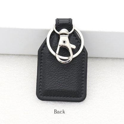 Trillion-cut Electroplated Blue Key Chain In Alloy Material With Retro Style, Featuring PU Inlay