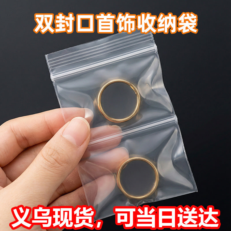 100 PCS Transparent Plastic Jewelry Packaging Bags With Resealable Closure For Secure Storage