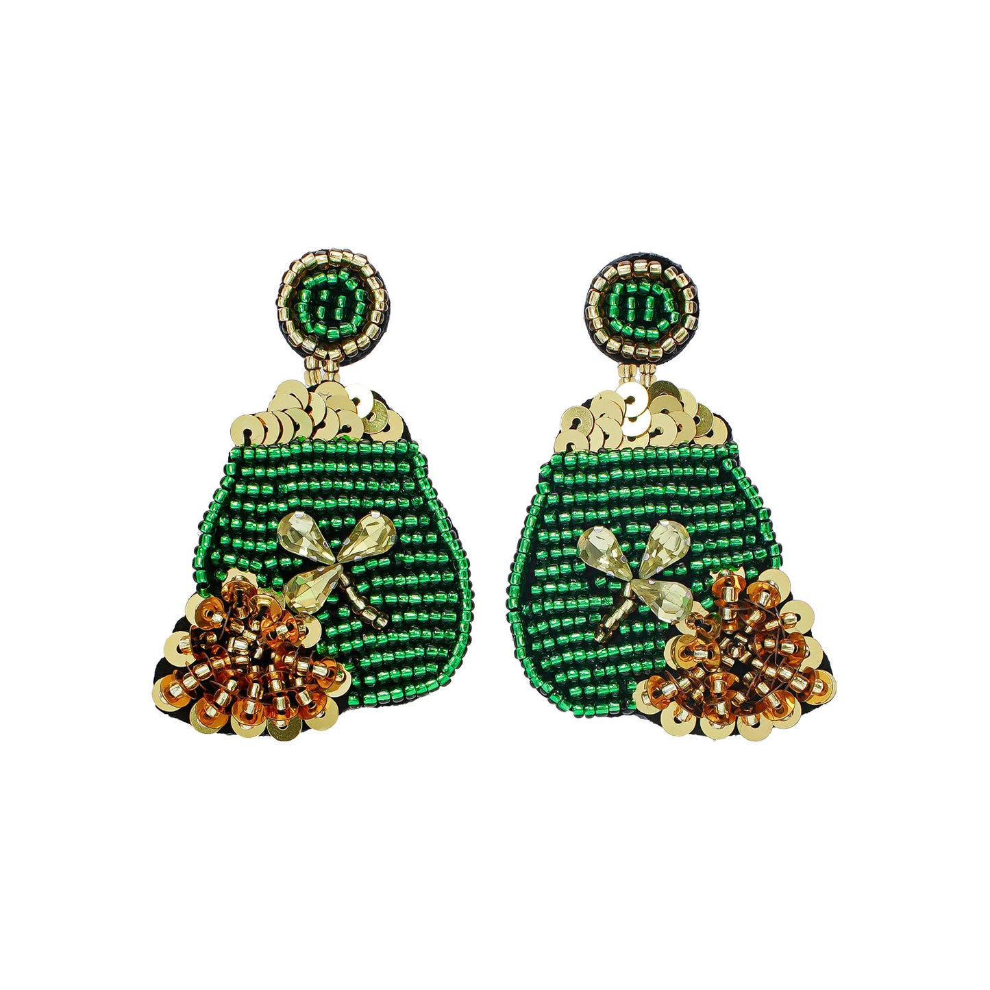Shamrock Letter Boots Drop Earrings In Green Featuring Durable Alloy Material For St. Patrick's Day
