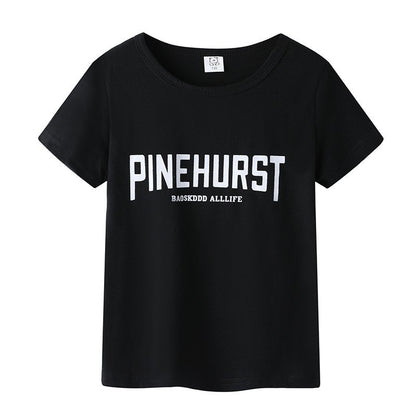 Preppy Style Letter Pattern Boy's Cotton T-Shirt With Round Neck And Short Sleeves In Yellow