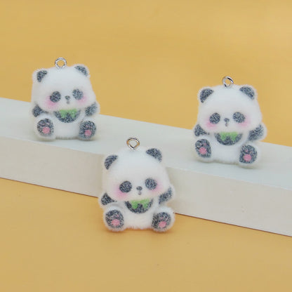 Flocking Resin Animal Love Charms Hanging Ornament