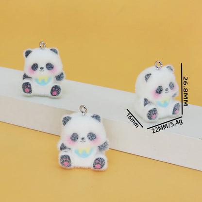 Flocking Resin Animal Love Charms Hanging Ornament