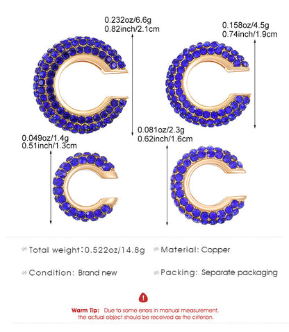 Luxurious U Shape Clip Earrings For Women In Copper With KC Golden Plated Finish And Zircon Inlay