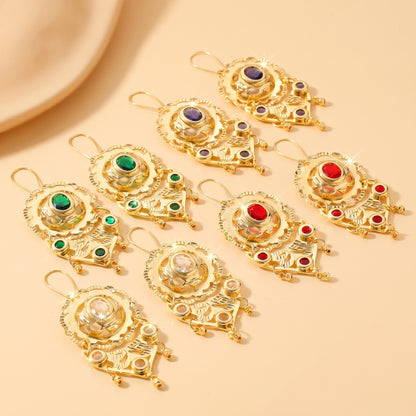 Waterproof Non Tarnish Tassel Earrings For Women, Golden Plated Copper With Zircon Inlay