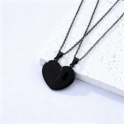 Heart Shape Necklace For Women, Made Of Durable Titanium Steel, Available In Silver, 1 Pair
