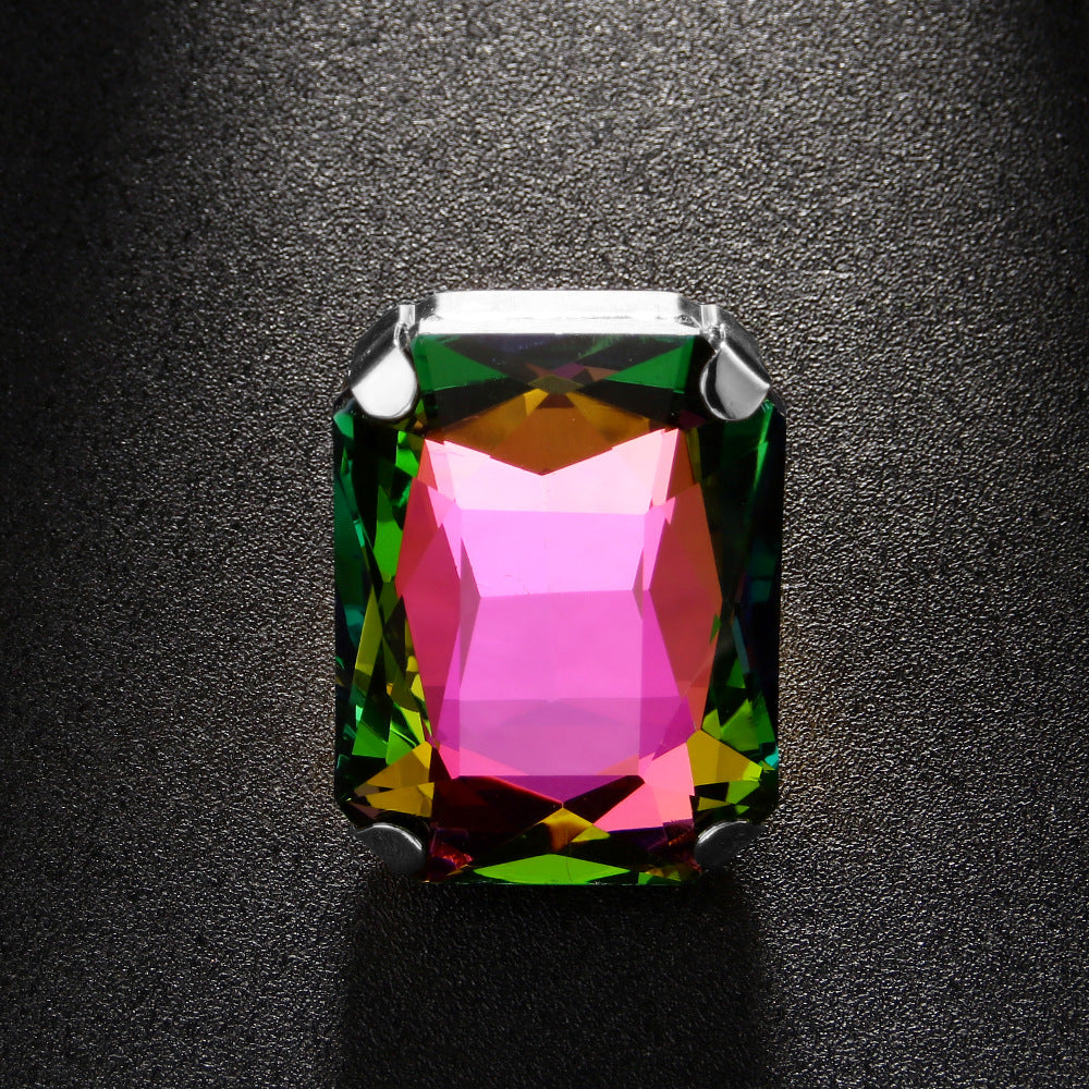 Simple Style Adjustable Square Ring For Women In Alloy Material