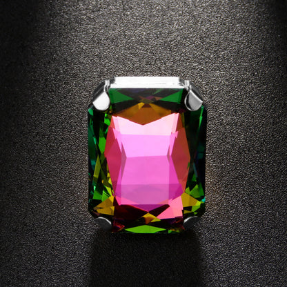 Simple Style Adjustable Square Ring For Women In Alloy Material