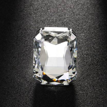 Simple Style Adjustable Square Ring For Women In Alloy Material