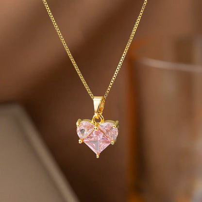 Heart Shape Jewelry Set For Valentine'S Day Featuring Durable Titanium Steel In Elegant Golden Color