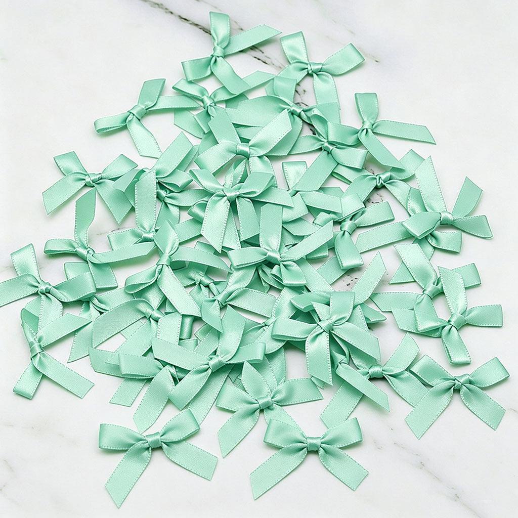 Fresh-Keeping Pink Satin Ribbon Bow Polyester Satin Ribbon Knot Flower DIY Handmade Decoration 50pcs/pack Poly Fiber Knot