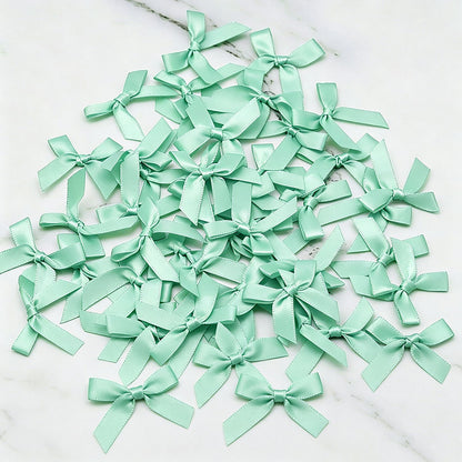 Fresh-Keeping Pink Satin Ribbon Bow Polyester Satin Ribbon Knot Flower DIY Handmade Decoration 50pcs/pack Poly Fiber Knot