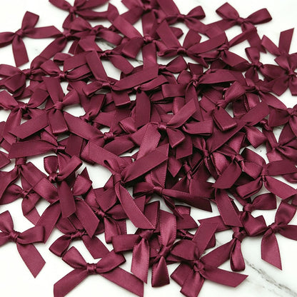 Fresh-Keeping Pink Satin Ribbon Bow Polyester Satin Ribbon Knot Flower DIY Handmade Decoration 50pcs/pack Poly Fiber Knot