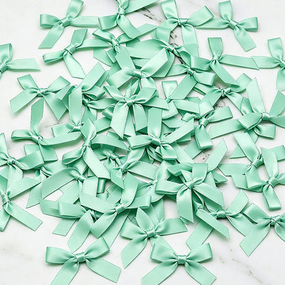 Fresh-Keeping Pink Satin Ribbon Bow Polyester Satin Ribbon Knot Flower DIY Handmade Decoration 50pcs/pack Poly Fiber Knot