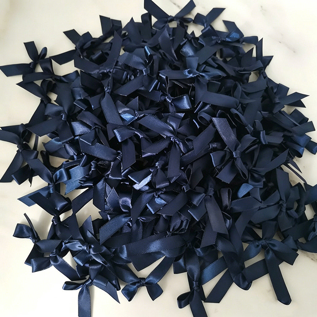 Fresh-Keeping Pink Satin Ribbon Bow Polyester Satin Ribbon Knot Flower DIY Handmade Decoration 50pcs/pack Poly Fiber Knot