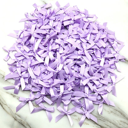 Fresh-Keeping Pink Satin Ribbon Bow Polyester Satin Ribbon Knot Flower DIY Handmade Decoration 50pcs/pack Poly Fiber Knot