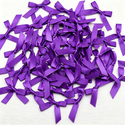 Fresh-Keeping Pink Satin Ribbon Bow Polyester Satin Ribbon Knot Flower DIY Handmade Decoration 50pcs/pack Poly Fiber Knot