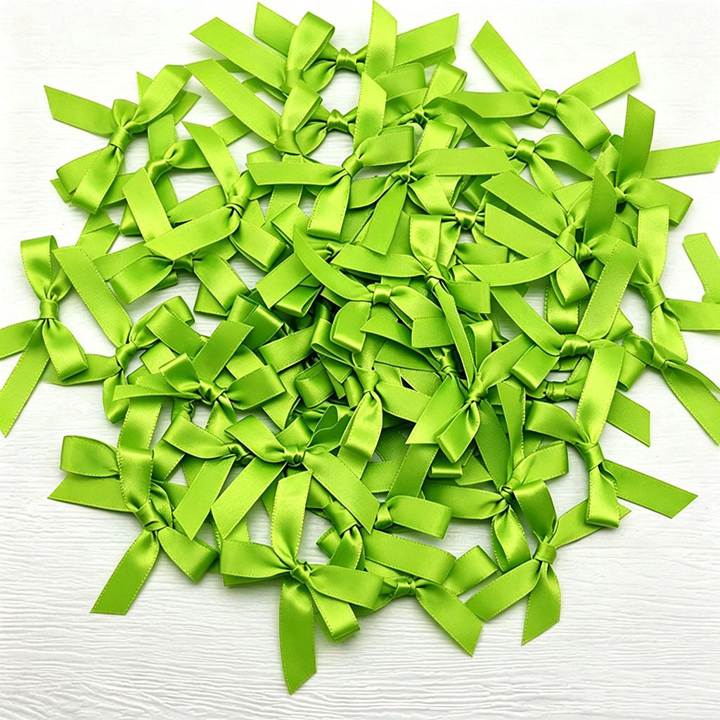 Fresh-Keeping Pink Satin Ribbon Bow Polyester Satin Ribbon Knot Flower DIY Handmade Decoration 50pcs/pack Poly Fiber Knot
