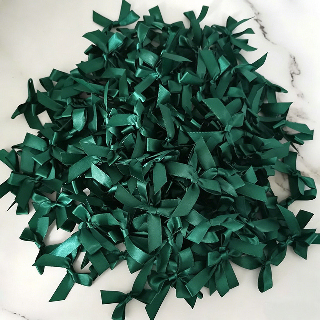 Fresh-Keeping Pink Satin Ribbon Bow Polyester Satin Ribbon Knot Flower DIY Handmade Decoration 50pcs/pack Poly Fiber Knot