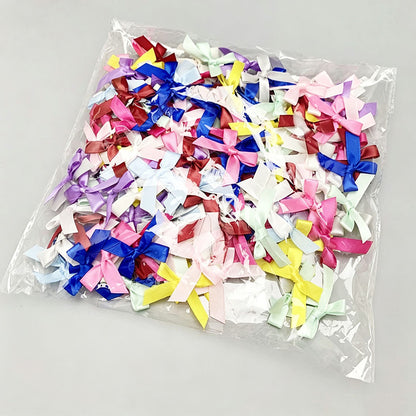 Fresh-Keeping Pink Satin Ribbon Bow Polyester Satin Ribbon Knot Flower DIY Handmade Decoration 50pcs/pack Poly Fiber Knot