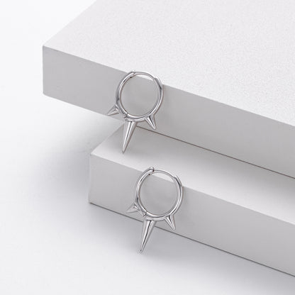 Conical 925 Sterling Silver Earrings For Women With 18K Gold Plating 0.03µm Thickness