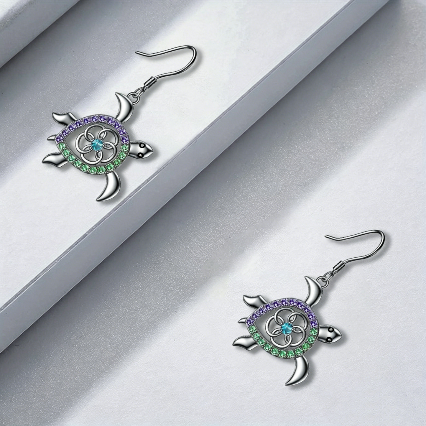 Cute Silver Alloy Turtle Necklace Earrings For Women Featuring Adorable Animal Design
