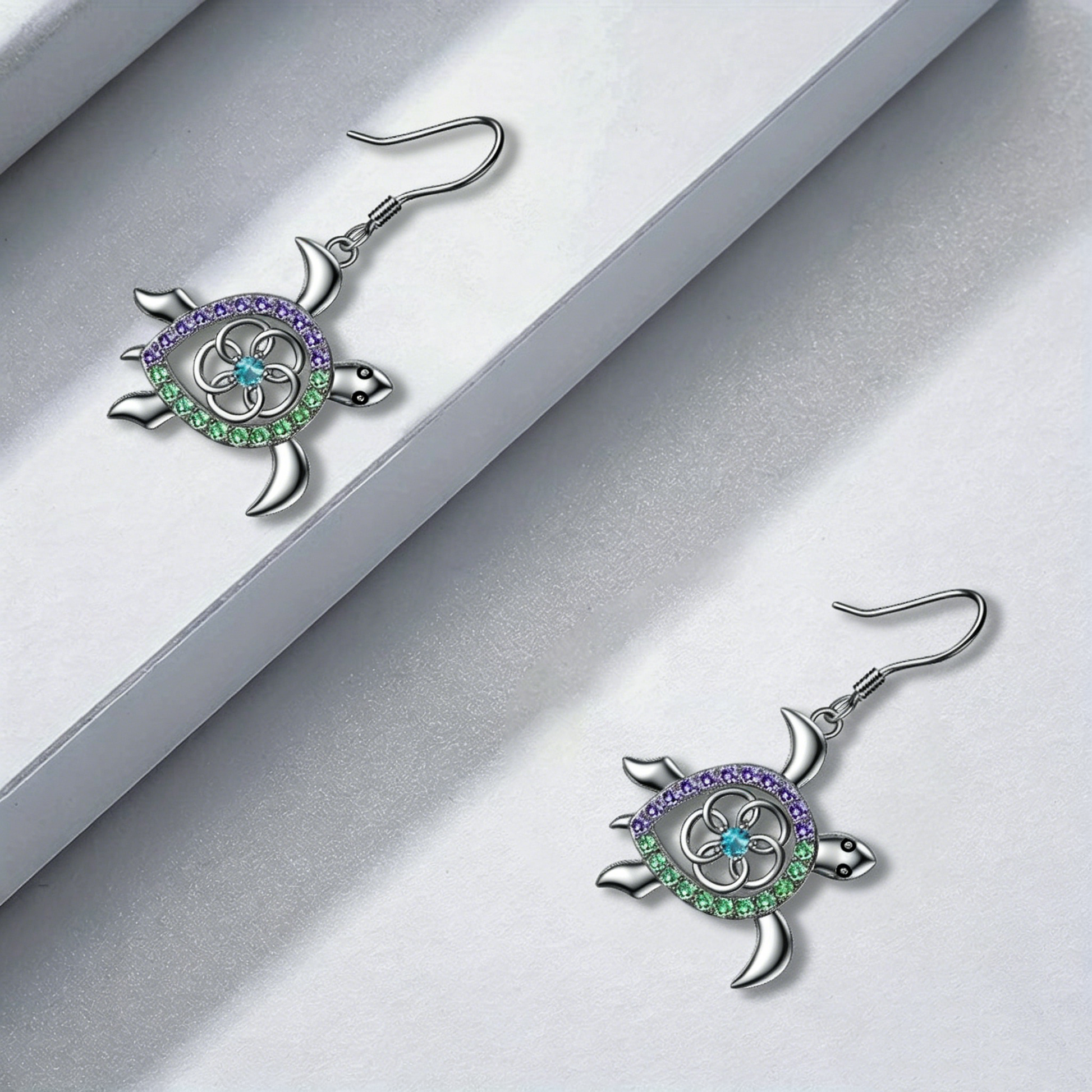 Cute Silver Alloy Turtle Necklace Earrings For Women Featuring Adorable Animal Design