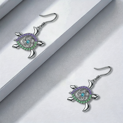 Cute Silver Alloy Turtle Necklace Earrings For Women Featuring Adorable Animal Design