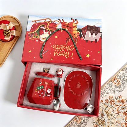 Christmas Cartoon Ceramic Mug Featuring Festive Design, Perfect For Holiday Celebrations