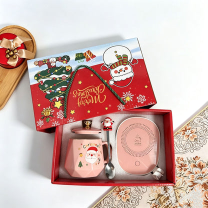 Christmas Cartoon Ceramic Mug Featuring Festive Design, Perfect For Holiday Celebrations