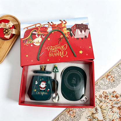 Christmas Cartoon Ceramic Mug Featuring Festive Design, Perfect For Holiday Celebrations