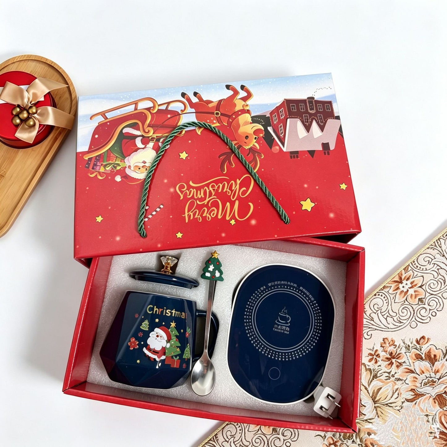 Christmas Cartoon Ceramic Mug Featuring Festive Design, Perfect For Holiday Celebrations